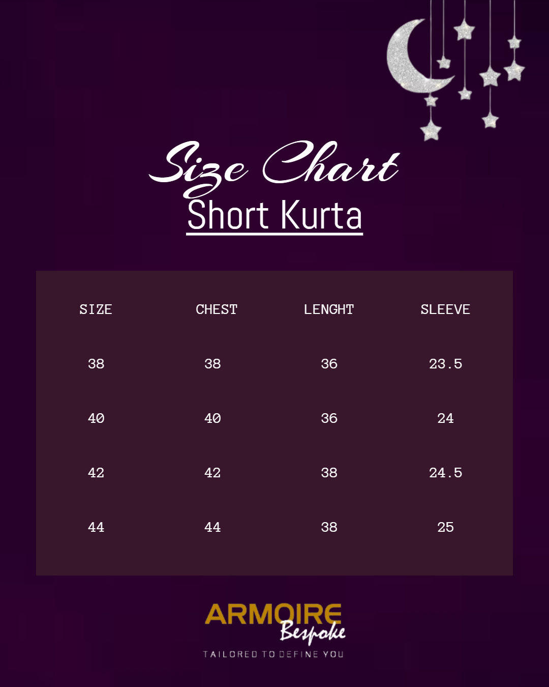 Kurta size chart